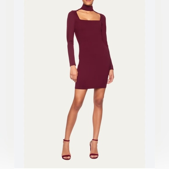 SUSANA MONACO Open-Front Mock-Neck Mini Dress Sz M - Picture 1 of 7